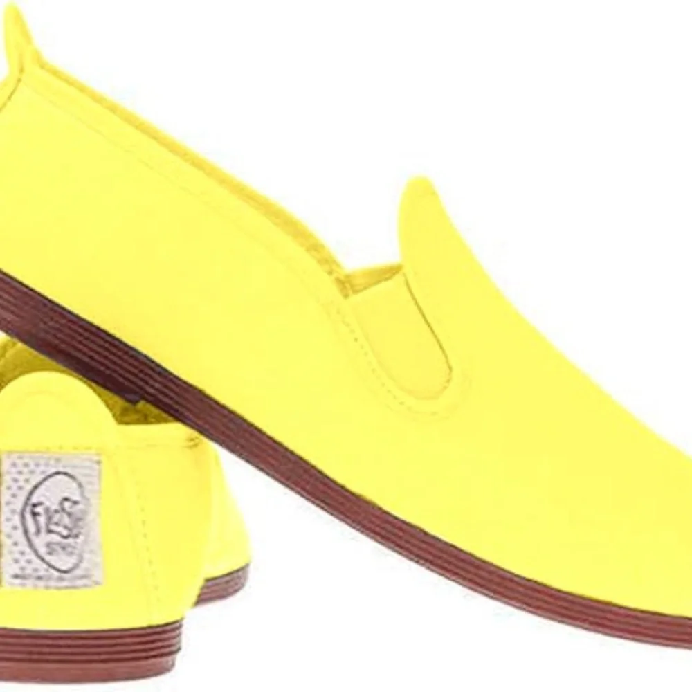 UK FunkyFashion Unisex Women Men Javer Flossy Espadrille Plimsoll Flat Yellow 9